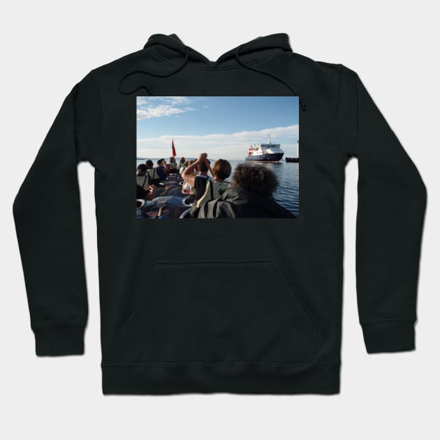 Paddling past the ferry Hoodie by orcadia